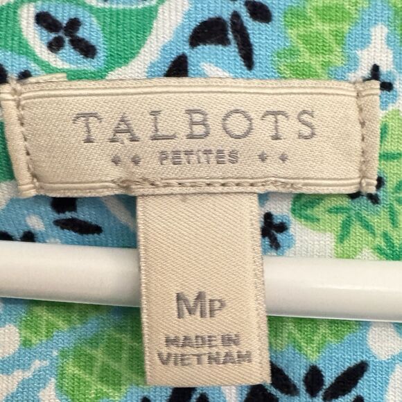 TALBOTS Women's MEDIUM P -Maxi Dress Green medallion Print Empire Waist Sundress - Picture 6 of 7